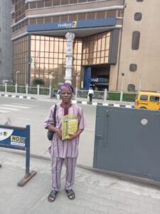 Picture of Pst. Favour Adéwọyin, Apero President at First Bank Headquarters, Marina, the day he submitted letters.